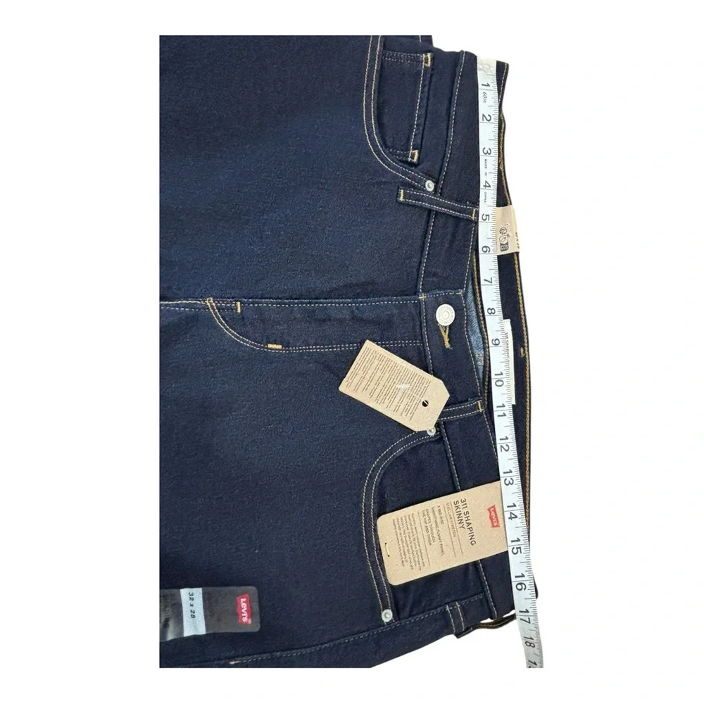 Levis 311 Shaping Skinny Jeans Womens 32x28 (33X28) Dark Wash Mid Rise Stretch - Picture 14 of 15
